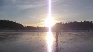 Pose Running on ice in Sweden