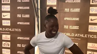 Shericka Jackson talks about her Diamond League titles after winning 200 at Pre Classic