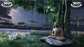 Buddha Night 360° Video : Calming Meditation Music in Virtual Serenity