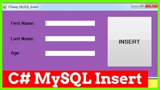 C# & MySQL - How To Insert Data Into MySQL Database Using C# [ With Source Code ]