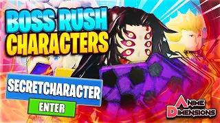 [New CODES] How To Get ALL BOSS RUSH CHARACTERS In ANIME DIMENSIONS (Showcase Best Character)