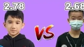 Leo Borromeo (2,78) VS Ruihang Xu (2,68) - Rubik's Cube World Record Race