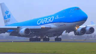 34 HEAVY LANDINGS | B747, A350, A300, B777 | Amsterdam Schiphol Airport