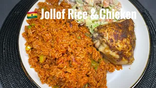 Ghana Jollof Rice & Chicken | Recipe| Step By Step | Lovystouch