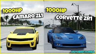 *1000HP Camaro ZL1 Vs. 1000HP Corvette ZR1* Southwest Florida Roblox