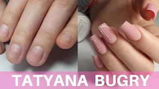 Transformation On Bitten Nails | How to Use Builder Gel | Russian E-File Manicure