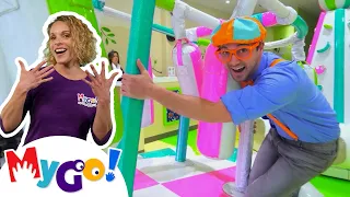 Blippi Visits Giggle Jungle (Playground) | Blippi | MyGo! Sign Language For Kids | Educational Video