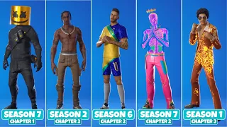 Evolution of Fortnite Icon Series Skins (Chapter 1 Season 1 - Chapter 3 Season 1)