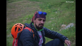 Mountain Climbing in Azerbaijan . Hiking on Kizilkaya Summit.