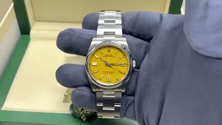 Rolex Oyster Perpetual 36mm Yellow Dial Reference 126000