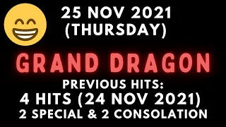 Foddy Nujum Prediction for Grand Dragon 4D - 25 November 2021 (Thursday)