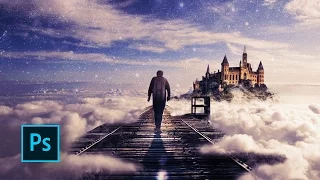 How to Make a Fantasy Photo Manipulation - Walking in the Clouds - Photoshop manipulation tutorials