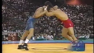 Олимпийские игры 1996 вольная борьба (74 кг финал) Пак Янг Сун Корея vs Бувайсар Сайтиев