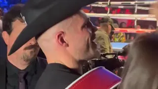 Denys Berinchyk IMMEDIATELY AFTER BEATING Emanuel Navarrete; CELEBRATES with Fans Ringside