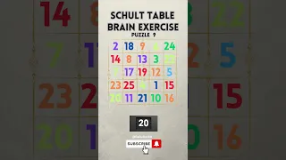 Brain Exercise | Schulte Table | Puzzle 9 #shorts #shortvideo #games