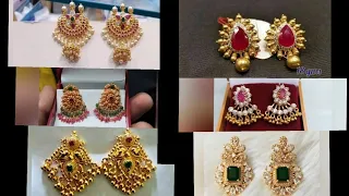 Latest gold earrings designs with weight/new model gold earrings collection with weight /gold studs