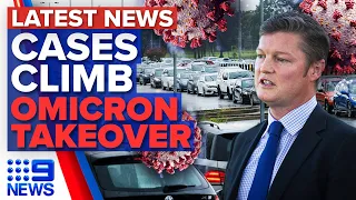 NSW COVID-19 cases surge again, Omicron the dominant strain in Victoria | 9 News Australia