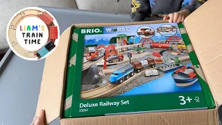 Unboxing the Brio World 33052 Deluxe Railway Set | Wooden Train Tracks for Kids | Train Videos