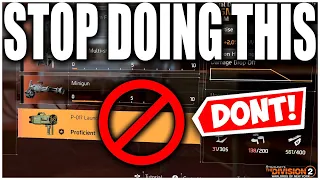 STOP DOING THIS! DON'T MAKE THIS MISTAKE IN THE DIVISION 2! DON'T WASTE YOUR MATERIALS! (SHARE THIS)