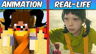 Pro Squid Game Players be like: [MINECRAFT ANIMATION vs REAL LIFE]