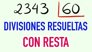 Divisiones resueltas con resta 2343 entre 60