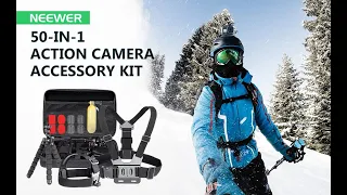 Neewer 50-In-1 Action Camera Accessory Kit for Various Sports Activities