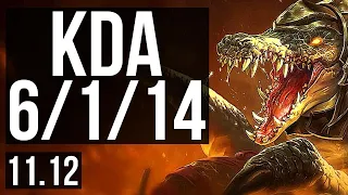 RENEKTON vs AATROX (TOP) | 6/1/14, 2400+ games, 1.5M mastery | KR Diamond | v11.12