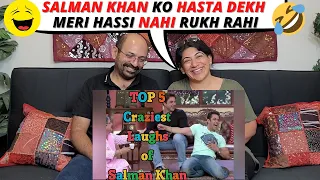 Top 5 Craziest Laughing Of Salman Khan 🤣 | Indian American Reactions !😁🤣