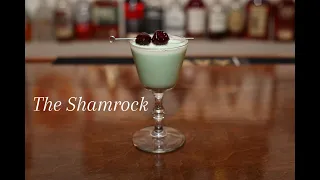 Making a Shamrock, a St Patrick's Day cocktail.