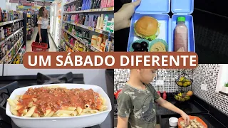 LANCHEIRA, COMPRINHAS DE FARMÁCIA, TOMAMOS CAFÉ FORA, ALMOÇO RÁPIDO, ELE FEZ BOLO +MARIDO LAVOU TUDO