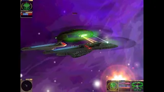 Star Trek Bridge Commander - Sovereign class vs D'Deridex romulan ship