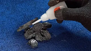 Genius!Mix Super Glue Into Charcoal For Professional Repair