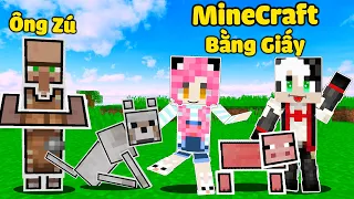 MỀU THỬ THÁCH SINH TỒN THẾ GIỚI MINECRAFT BẰNG GIẤY TẬP 1*REDHOOD SỐNG TRONG NGÔI LÀNG BẰNG GIẤY MC