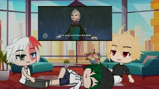 Todoroki, Deku, Bakugou reacts to elsa sorry its this my first video