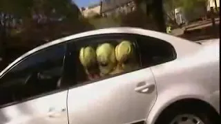 Funny aliens dancing in the car and do movies inside