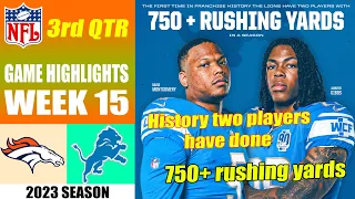 Denver Broncos vs Detroit Lions FULL GAME 3rd QTR [WEEK 15] | NFL Highlights 2023