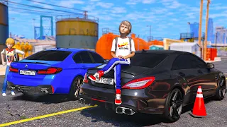 BMW M5 Asco ПРОТИВ MERCEDES CLS63 AMG БАНАН! ШАШКИ ПО ГОРОДУ НА БМВ М5! ОПЕРСКАЯ ЕЗДА В GTA 5🌊ВОТЕР