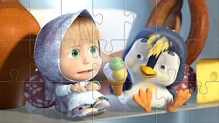 Puzzle Masha and The Bear. In the Fridge! ❄🍦🐧❄ Пазл Маша и Медведь. В Холодильнике!