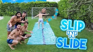 💦 SLIP 'N' SLIDE FOOTBALL CHALLENGE! w/Fius Gamer, Ohm & Tatino