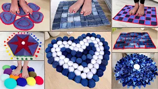 10 Beautiful Doormat Making || How to make Old Clothe Recycle Ideas || Jeans Handmade Things