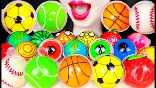 ASMR Basketball, watermelon, eyeball jelly mukbang 농구공 젤리 먹방