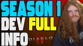 Diablo 4 - FULL Season 1 INFO RELEASED! Dev MAJOR UPDATE NEWS!