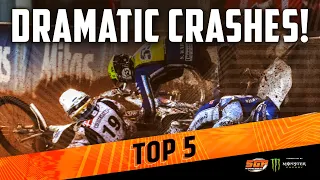 DRAMATIC SPEEDWAY GP CRASHES! | FIM Speedway Grand Prix