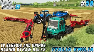 Harvesting Barley, High-speed Straw Baling with New Holland T8 Genesis | Italian Farm | FS 22 | #58