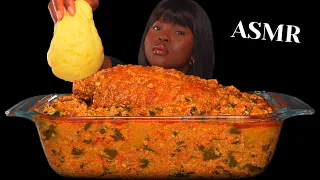 ASMR FUFU & EGUSI SOUP MUKBANG |Turkey wings| Nigerian food (No Talking) Soft Eating Sounds