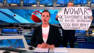 Russia. First channel. Marina Ovsyannikova. No war! (2022) News of Ukraine