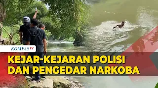 Momen Penggerebekan Narkoba di Medan, Pelaku Terjun ke Sungai!