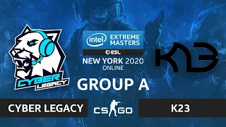 CS:GO - K23 vs. Cyber Legacy [Overpass] Map 2 - IEM New York 2020 - Group A - CIS