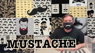 MUSTACHE QUILT!! made from tshirts, fabric, BURLAP, and old masks (ghost caught on camera ??)