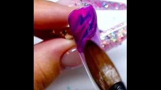 Pink & Purple Marble Acrylic Nail Design 💜💗✨